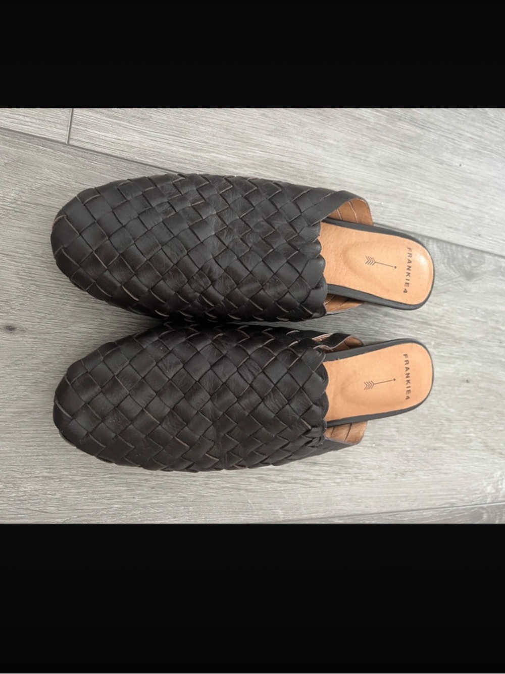 FRANKIE4 Woven Leather Slip-On Mules in Dark Brown 8 - Picture 4 of 5